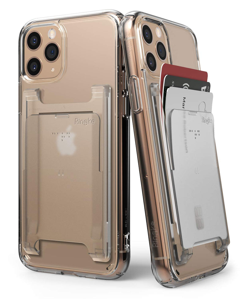[Australia - AusPower] - Ringke Slot Card Holder (2 Pack) Designed for Smartphones, Adhesive Stick On Wallet Case Minimalist Slim Hard Premium Credit Card Cash Sleeve - Clear Mist Clear Mist (2 Pack) 