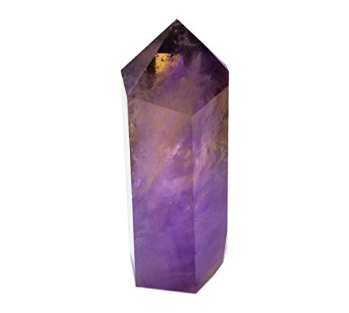 Amethyst Healing Crystal Wand Pointed & Faceted Prism Bar for Reiki Chakra Meditation Therapy Deco, Small gemstomes are Gifts (Colors May Vary Due Natural Properties) Amethyst