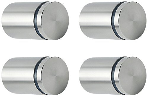 [Australia - AusPower] - Alise 1"x1.38'' Sign Standoff Screws,Wall Mount Glass Standoff Advertising Nail for Acrylic Picture Frame Glass Signs Hanging,Stainless Steel Sign Mounting Bracket Hardware,Brushed Finish,Pack of 4 Brushed Nickel 25x40mm 