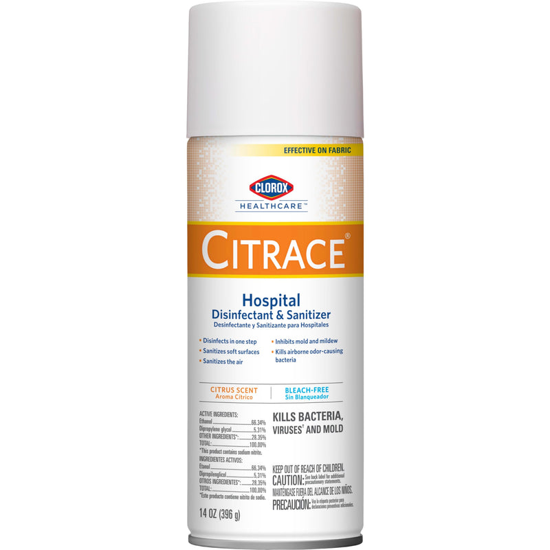 [Australia - AusPower] - CloroxPro Healthcare Citrace Hospital Disinfectant & Sanitizer Aerosol Spray, Healthcare Cleaning and Industrial Cleaning, Clorox Disinfecting Spray, Citrus, 14 Ounces - 49100 