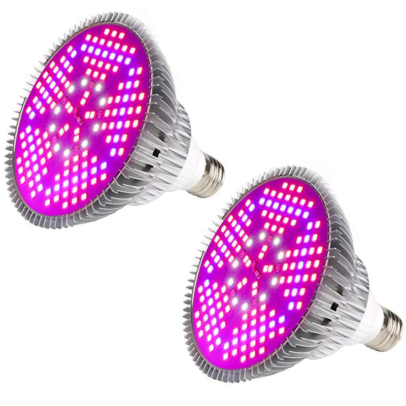 [Pack of 2] 100W Led Plant Grow Light Bulb, Full Spectrum 150 LEDs Indoor Plants Growing Light Bulb Lamp for Vegetables Greenhouse and Hydroponic, E26 E27 Base Grow Light Bulbs, AC 85~265V 2 Count (Pack of 1)