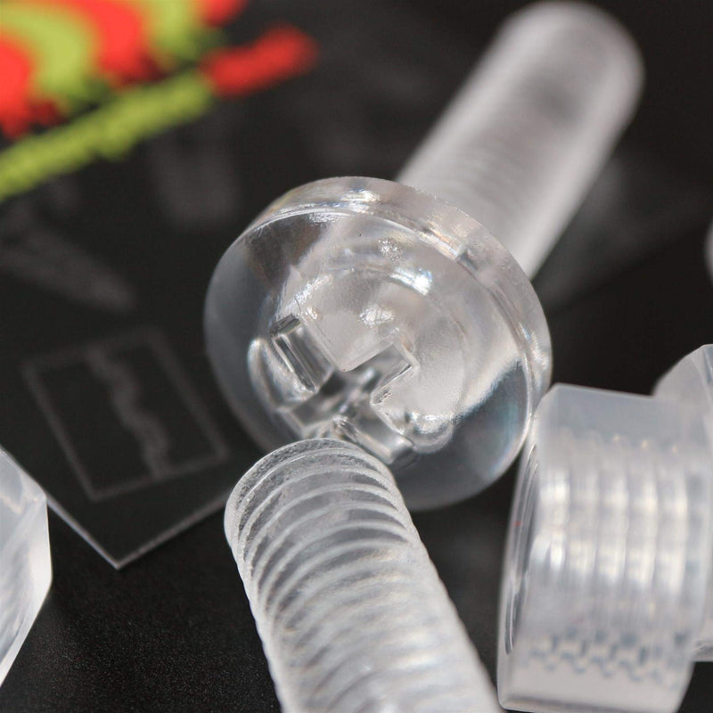[Australia - AusPower] - Pack of 30 Transparent Clear Plastic, Pan Head, M8 x 40mm Nuts & Bolts -Acrylic Plastic Screws, (5/16 x 1 37/64 in) 