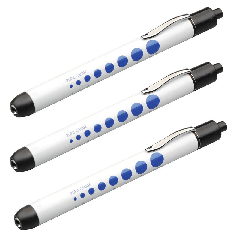 [Australia - AusPower] - ADC 352WPQ-3 Metalite 352 Reusable Penlight in Display Pack, White with Pupil Gauge (Pack of 3) 