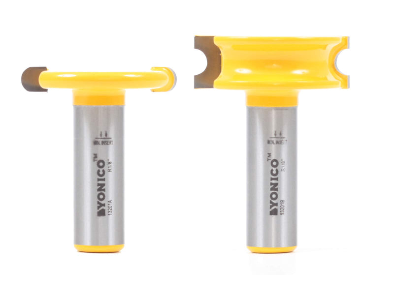 YONICO 13201 1/4-Inch Bead 2 Bit Canoe Joint Router Bit Set 1/2-Inch Shank 1/4" Bead - 1/2" Shank