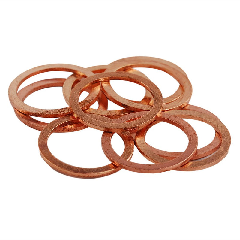 [Australia - AusPower] - HIFROM 25pcs M22 Copper Washers Flat Ring Sump Plug Oil Seal Gasket Sealing Fitting Washers 