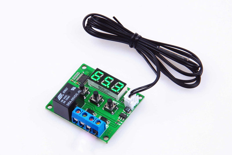 [Australia - AusPower] - NOYITO Digital Temperature Controller Module -58℉ to +257 ℉ Temperature Control Switch NTC Waterproof Sensor Probe - Green LED Display Suitable for kinds of temperature control system (5V) 5 Volt 