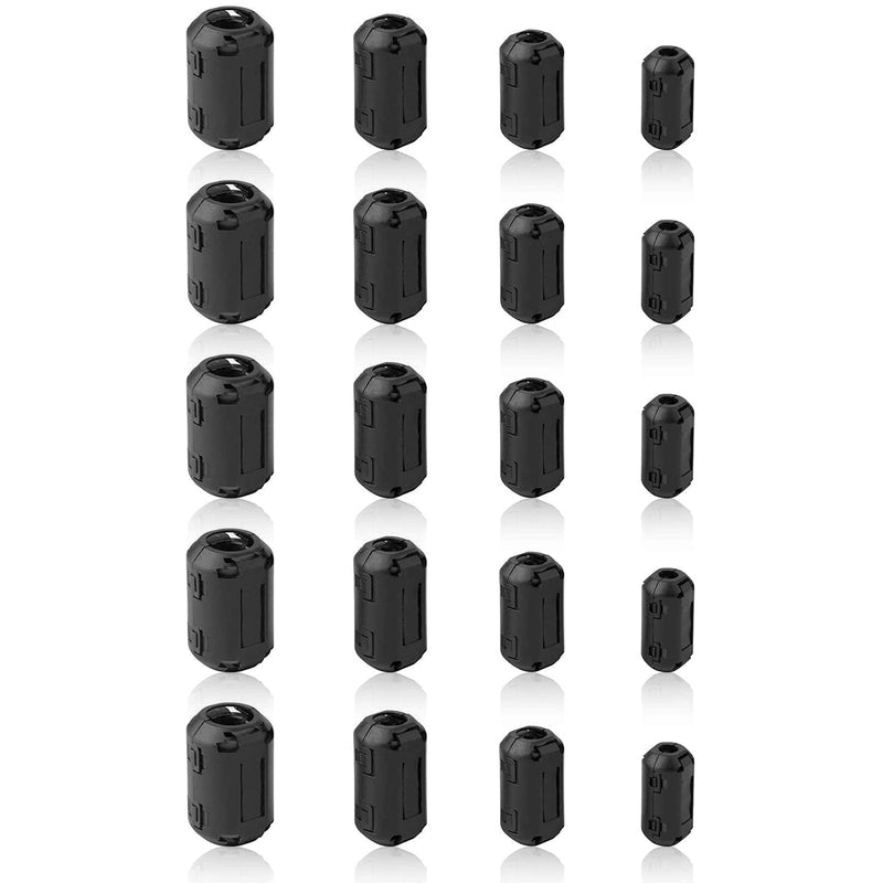 [Australia - AusPower] - Ferrite Ring Core Black RFI EMI Noise Suppressor Cable Clip-20Pcs 