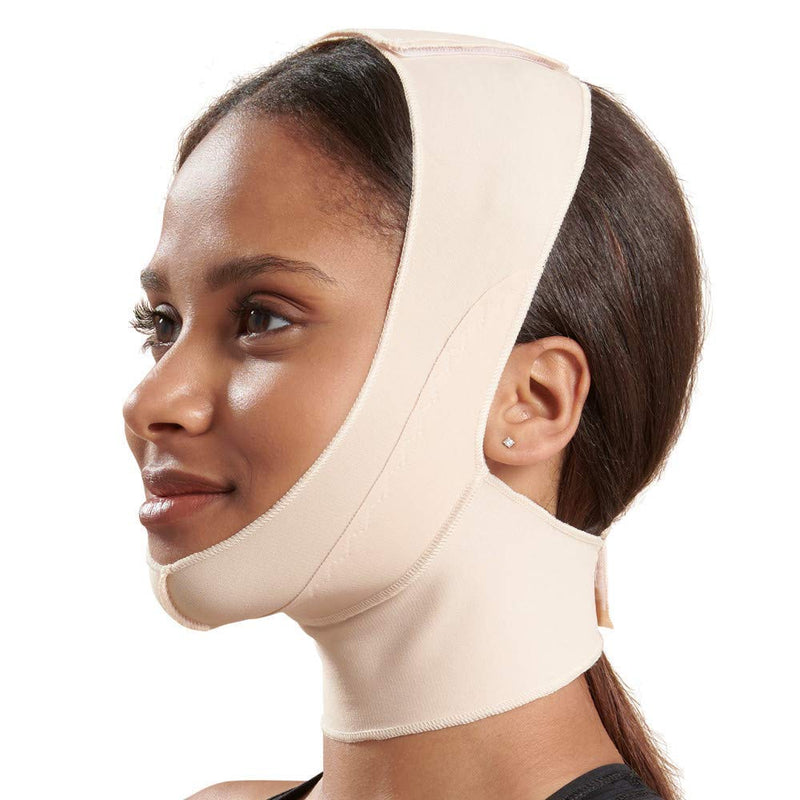 [Australia - AusPower] - MARENA Unisex Recovery Compression Chin Strap with Mid-Neck Coverage for Post-Op Mask Beige Medium (Pack of 1) 
