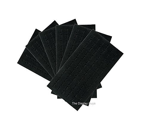 TheDisplayGuys - 6-Pack Deluxe Black Velvet Jewelry Ring Display Foam Pad Insert - 72 Slots Holder - 14x7 Full Size Velvet (Black)