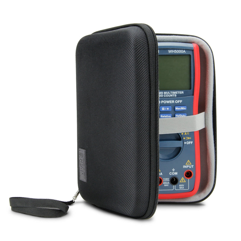 USA Gear Multimeter Case - Voltage Tester Case Compatible with Astro AI Multi Meter, Klein Tools Multimeter Tester, Fluke Multimeter, and More Electrical Tester - Water & Scratch Resistant (Black) Black