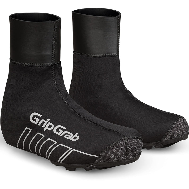 GripGrab RaceThermo X Waterproof Winter MTB Gravel Cycling Overshoes Thermal Neoprene Offroad Mountain Bike Shoe Covers Black Small (6-7)