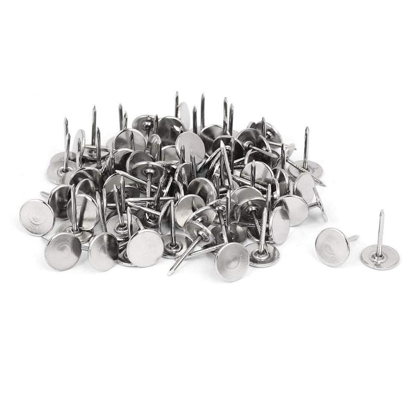 [Australia - AusPower] - 200Pcs Flat Head Upholstery Tacks Home Furniture Decor Tacks Upholstery Nails Flat Push Pins Flat Thumb Tacks Silver (11mmx17mm) 11*17mm(200Pcs) 
