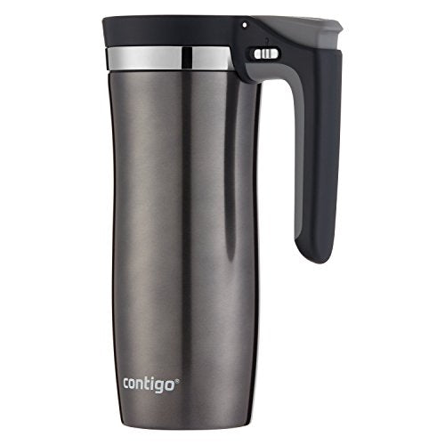 Contigo Handled AUTOSEAL Stainless Steel Travel Mug with Easy-Clean Lid 16 oz. Gunmetal 16 Ounces