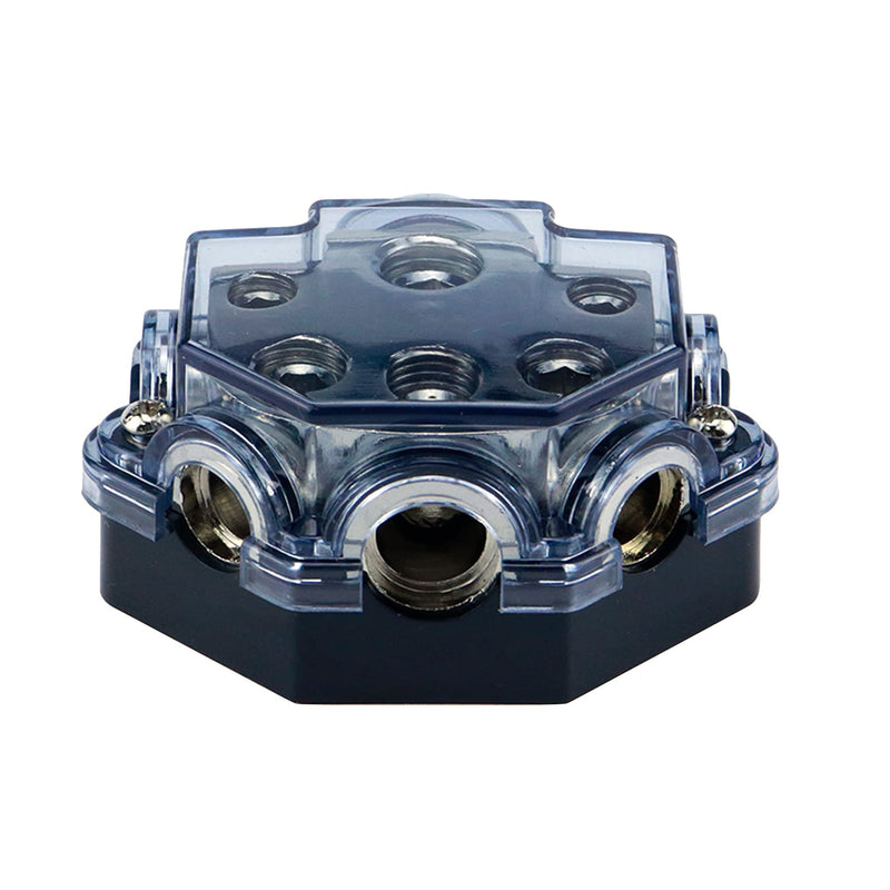 [Australia - AusPower] - S SYDIEN 1Pc 1 in 5 Ways Out Way Power Distribution Block 0/2/4 Gauge in 2/4/8 Gauge Out Car Audio Splitter Power Ground Distributor Blocks 1 in 5 out(1Pc) 