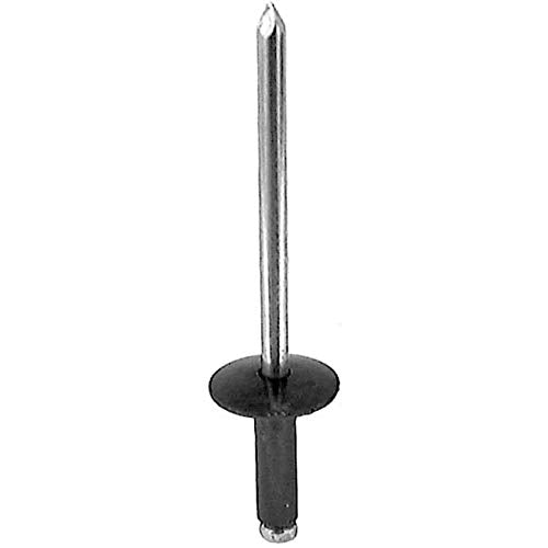 BoltmanShop black aluminum and steel blind rivets, 5/32-inch diameter, 1/4 to 3/8-inch grip range, 25 pack