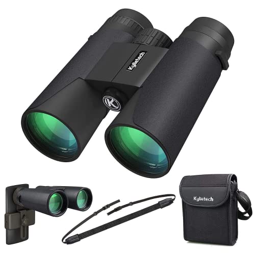 Kylietech 12x42 Binoculars BAK4 FMC Lens Waterproof Fogproof Phone Adapter