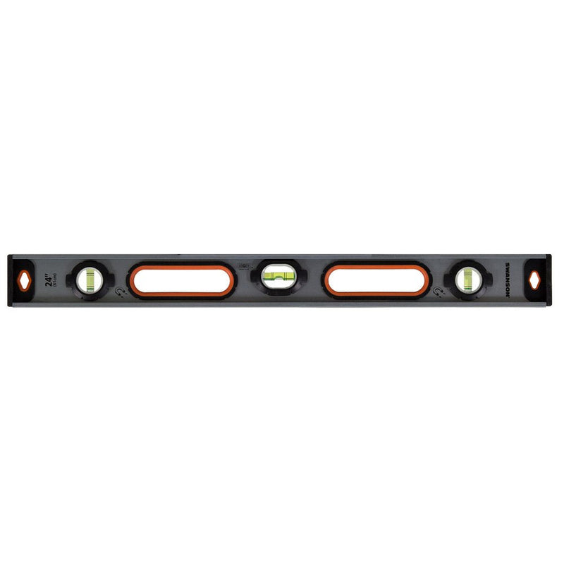 [Australia - AusPower] - Swanson Tool Co SWIBL24M 24 inch Magnetic Aluminum I-Beam Level with 3 Bubble Vials for 0°/90°/45° Measurements 