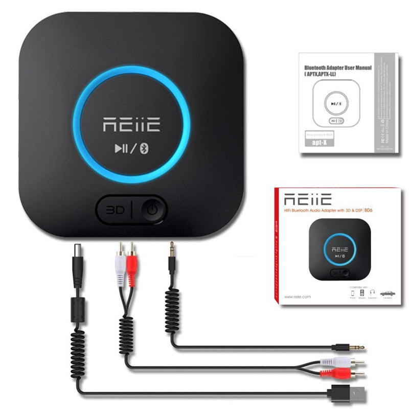 [Australia - AusPower] - Audio Bluetooth Receiver,HiFi Wireless Audio Adapter,Bluetooth 4.2 Receiver with 3D Surround AptX Low Latency for Home and Car Music Stereo Streaming (Pair 2 at Once) 