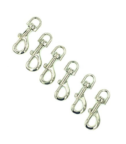 [Australia - AusPower] - BRUFER 209353-2 Swivel Eye Snap Hook Bolt Snap Nickel Plated (3" x 1/2" - 6 Pack) 3" x 1/2" - 6 Pack 