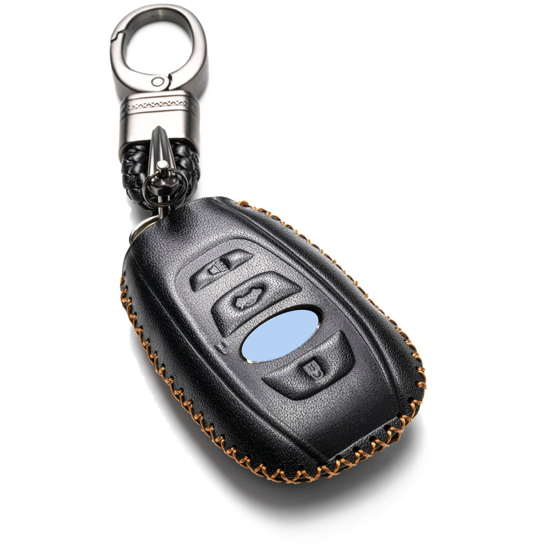 [Australia - AusPower] - Vitodeco Leather Smart Key Fob Case Cover Compatible with Subaru Forester, Impreza, Outback, WRX, BRZ, XV Crosstrek, Ascent, Solterra 2014 - 2024 (4-Button, Black) 4-Button 