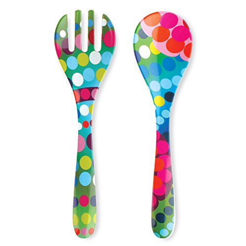 French Bull salad servers set with two melamine utensils, 13-inch size, suitable for outdoor parties and casual dining.