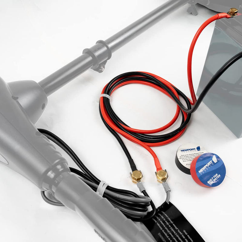 Newport 5ft Trolling Motor Battery Cable Extension Kit – 8AWG Marine-Grade Wire – Includes Connectors, Terminals & Heat Shrink – Compatible with All Newport Motors 5-feet