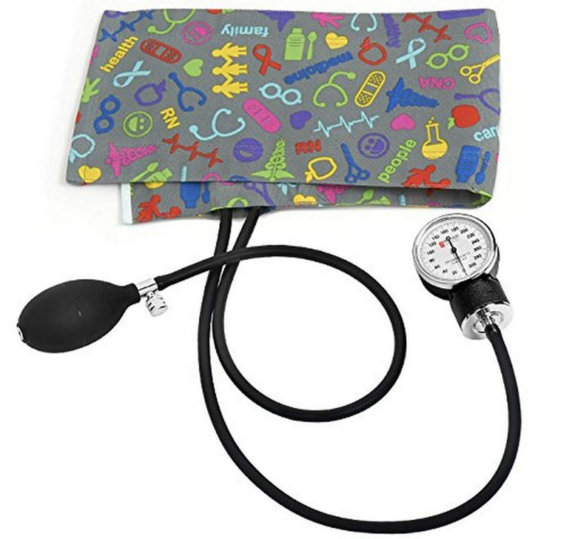 [Australia - AusPower] - Prestige Medical Premium Adult Aneroid Sphymomanometer In Box Packaging, Medical Symbols Pewter 