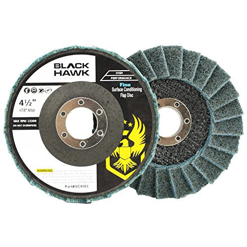 BHA 4.5 x 7/8 inch T29 blue fine surface conditioning flap discs, 5-pack
