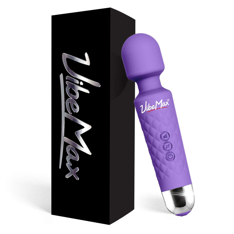 [Australia - AusPower] - VibeMax Rechargeable Personal Massager - Powerful Multi Speed Vibration - Whisper Quiet - Waterproof - for Muscle Tension Relief in Neck, Back, Shoulders, Legs and Feet - Purple 