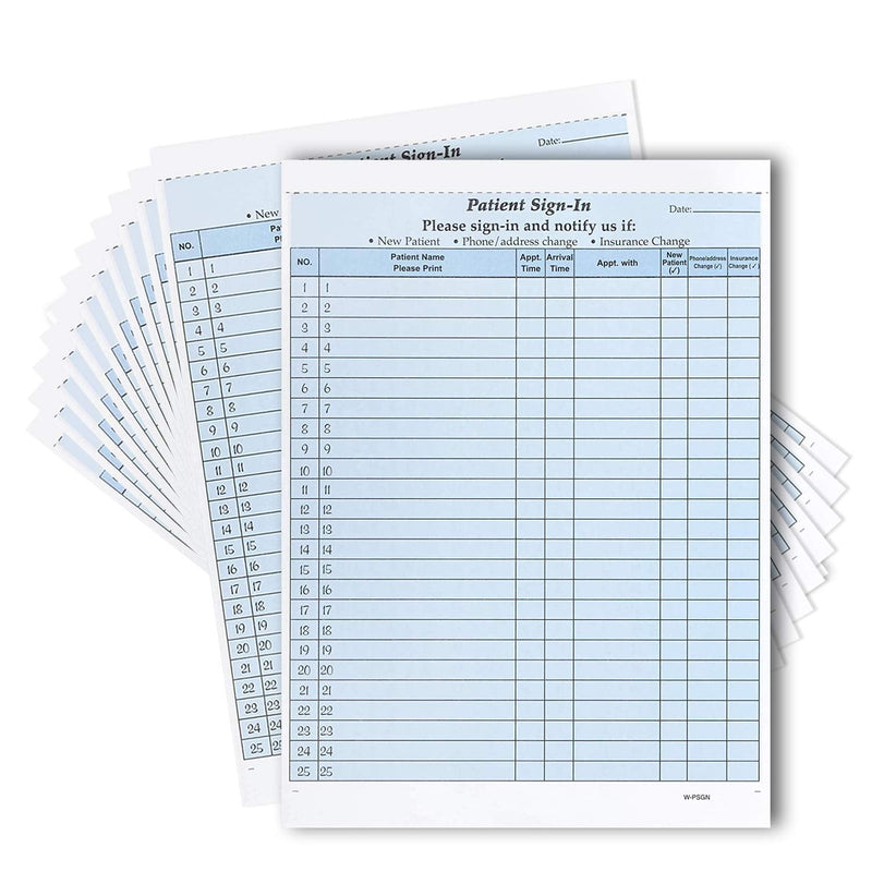 [Australia - AusPower] - NextDayLabels NCR Carbonless 3 Part Patient Sign in Label Forms, HIPAA Approved and Compliant for Confidentiality in All Medical Offices. (Blue) Blue 