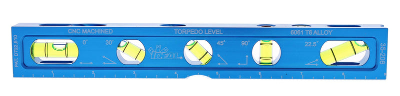 [Australia - AusPower] - IDEAL Electrical 35-208 Electrician Level CNC Machined Aluminum Level with 5 Acrylic Vials, Magnetic Jaw 