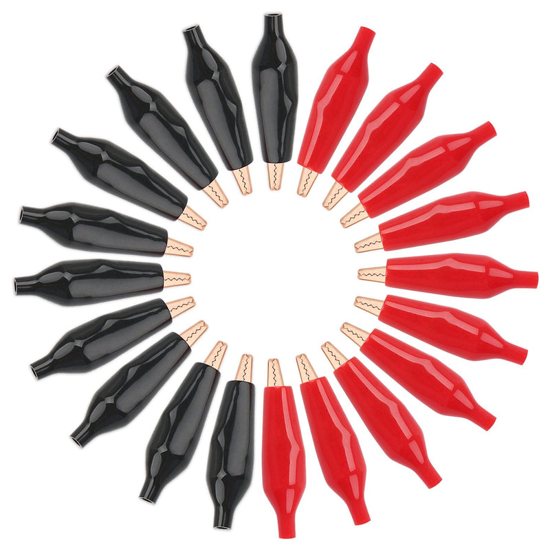 [Australia - AusPower] - DROK Alligator Clips, 20pcs Insulated Electrical Test Kit 1.77"/45mm 10A Pure Copper Alligator Clip Crocodile Clamps Jumper Helper with Protective Insulation Cover 