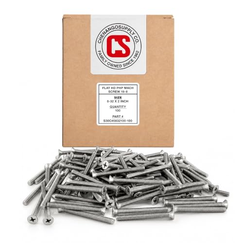 Chenango Supply 8-32 x 2-inch stainless flat head machine screwsҭах