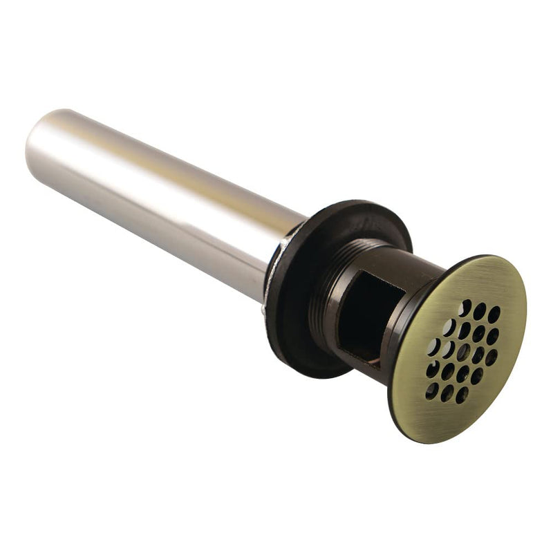 Kingston Brass KB5003 Grid Drain with Overflow, Antique Brass 8.25 x 2.25 x 2.25