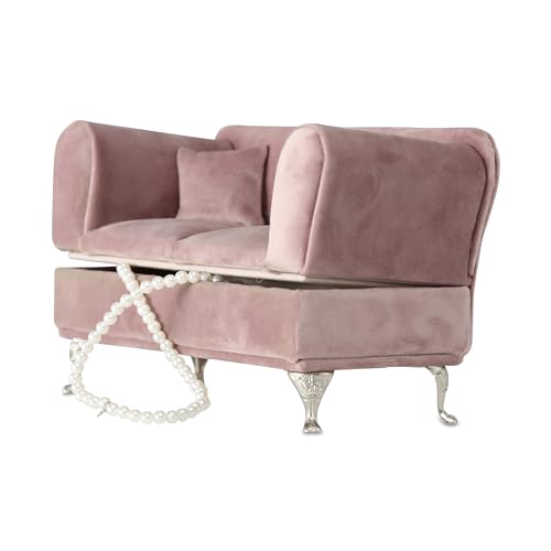 WHW Whole House Worlds Glam Pink Passion Jewelry Couch, 9 Inch Long Couch - 6 Inches Long