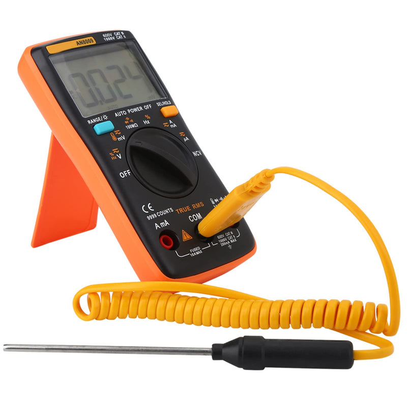 [Australia - AusPower] - AN8009 Auto Ranging Digital Multimeters LED 9999 Count True RMS AC/DC Voltage HFE Electronic Meter Voltage Current Amp Resistance Diodes Continuity for Automotive 