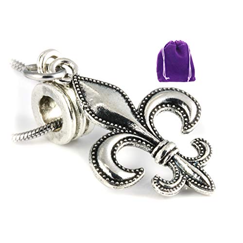 Emerald Park Jewelry Dave The Bunny Fleur De Lis Snake Chain Charm Necklace