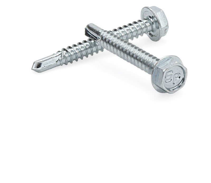 [Australia - AusPower] - #10 x 1-1/2'' Hex Washer Head Self-Drilling Tek Screw Zinc Plated Steel for Attaches Sheet Metal Steel or Steel to Metal - Box of 100 1-1/2" Long 