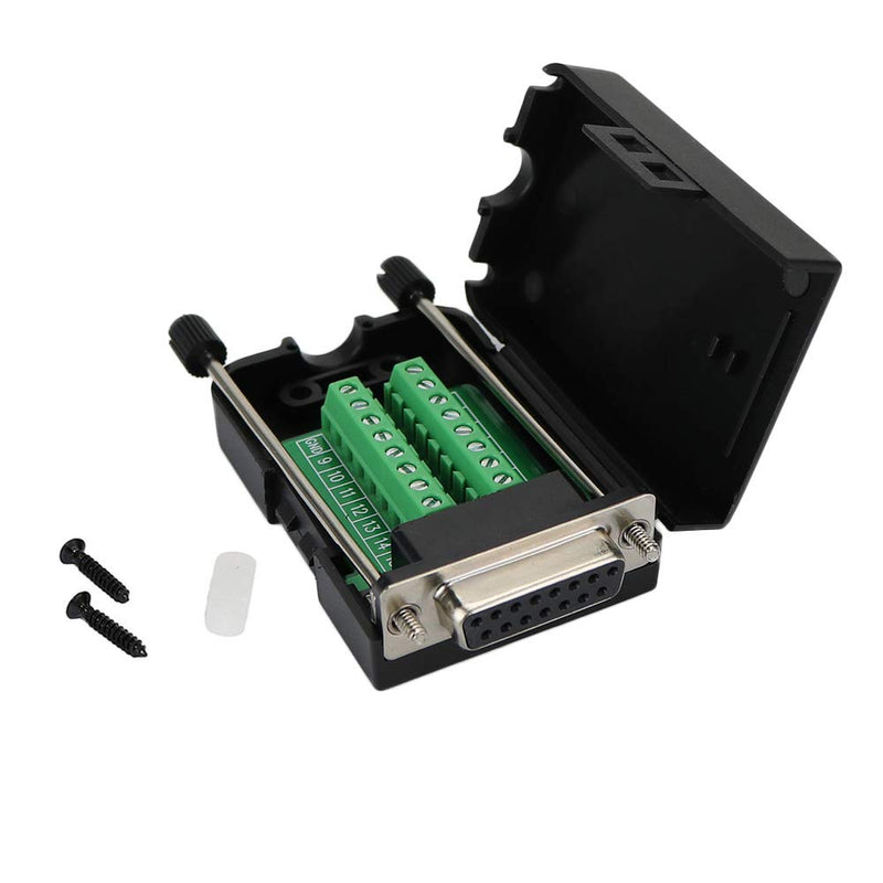 [Australia - AusPower] - Avanexpress D-SUB DB15 Female 15 Pin Jack Port to Terminal Breakout Board Connector, 2 Row Plug with Case 