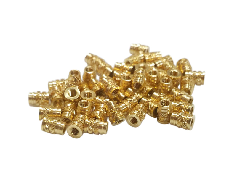 [Australia - AusPower] - [initeq] #10#10-24 and #10-32 Threaded Heat Set Inserts for 3D Printing Brass Thread Insert Nuts for Plastic (100, #10-24 Short) 100 