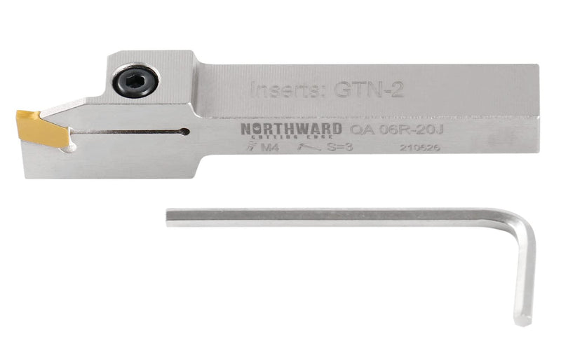 [Australia - AusPower] - Accusize Industrial Tools 3/8'' by 1/2'' Heavy Duty Indexable Grooving/Parting Holder with a Gtn-2 Tin Coated Carbide Insert, 2415-5022 1/2" x 3/8" 