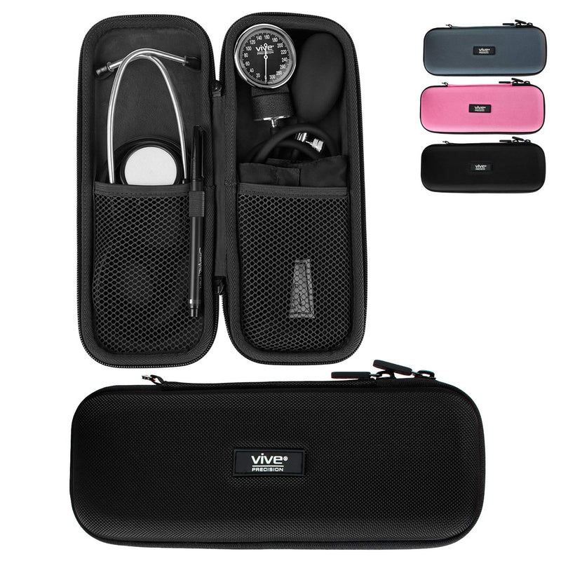 [Australia - AusPower] - Stethoscope Case for Nurses - Hard Protective Equipment - Travel Holder Nursing School Essential - Fits 3M Littmann Classic III, Lightweight II S.E., Sphygmomanometer Black 