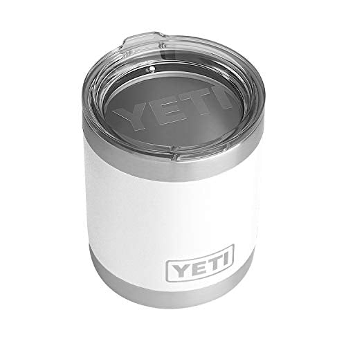 YETI Rambler 10 oz Lowball, Vacuum Insulated, Stainless Steel with Standard Lid White