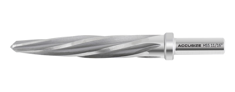 [Australia - AusPower] - Accusize Industrial Tools 11/16'' Hss Aligning Reamer with Spiral Flutes, 0522-1116 11/16" 