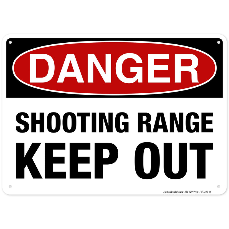 Danger Shooting Range Keep Out Sign, 10x14 Inches, Rust Free .040 Aluminum, Fade Resistant, Made in USA by My Sign Center 10x14 - Aluminum