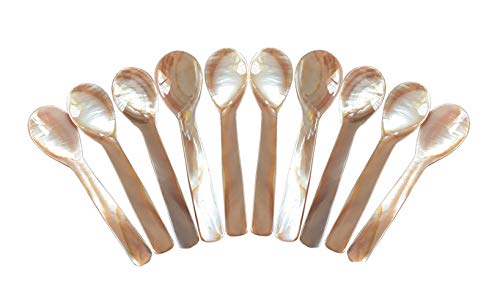 DUEBEL Mother of Pearl MOP Caviar Spoons Pink - Set of 10 pcs