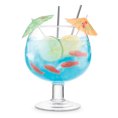 Large 44 oz Final Touch fishbowl cocktail glass showcasing clear glassware with a wide bowl and sturdy base.