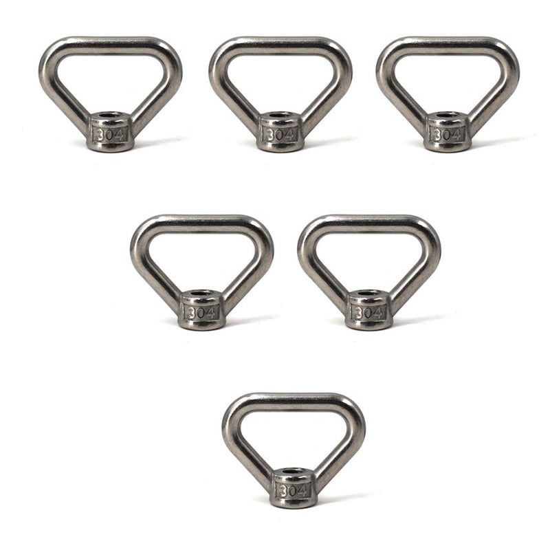 [Australia - AusPower] - 304 Stainless Steel Eye Nut M10 Triangle Ring Shape Lifting Eye Nut Set Threaded Nut Fastener 6PCS 