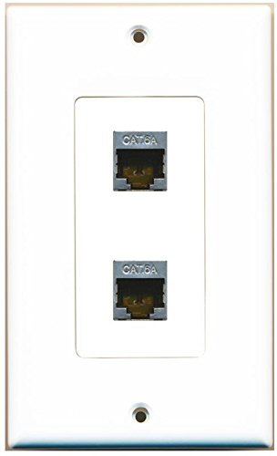 [Australia - AusPower] - RiteAV CAT 6A 2 Port Shielded Cat6a Wall Plate 1 Gang Decorative White 