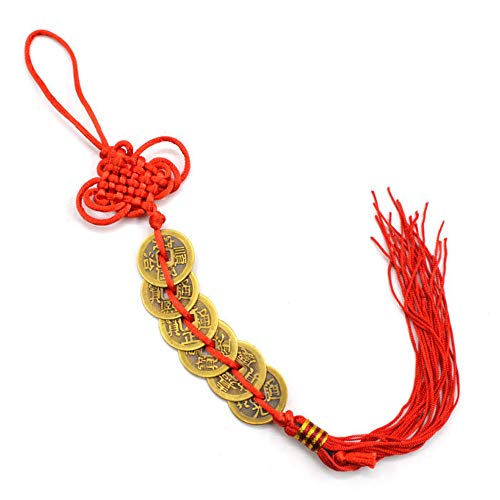 4 Pack Chinese Feng Shui Coins Set, Lucky Charm Ancient I Ching Coins 4 Strip Ornaments